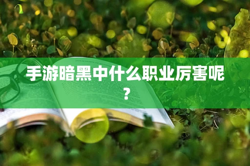 手游暗黑中什么职业厉害呢？