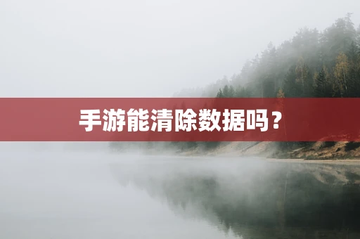手游能清除数据吗？