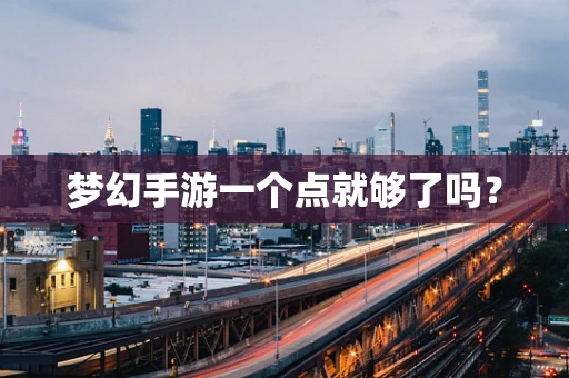 梦幻手游一个点就够了吗？