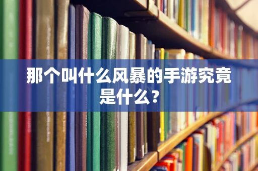 那个叫什么风暴的手游究竟是什么？