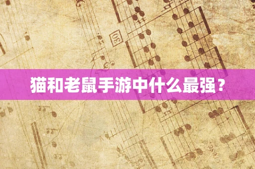 猫和老鼠手游中什么最强？