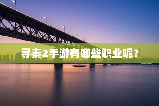 寻秦2手游有哪些职业呢？
