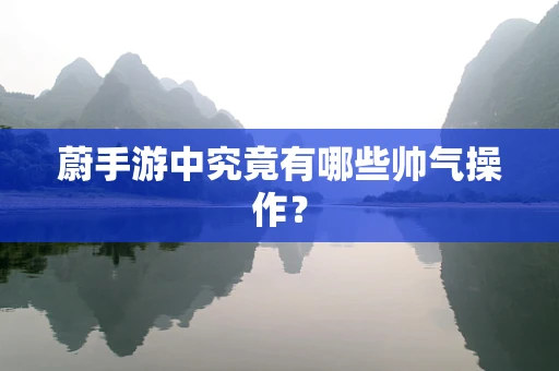 蔚手游中究竟有哪些帅气操作？