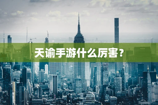 天谕手游什么厉害？