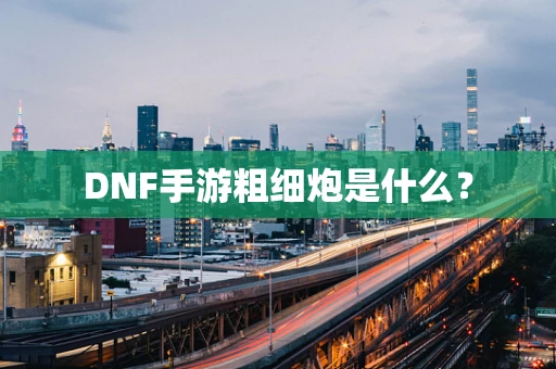DNF手游粗细炮是什么？