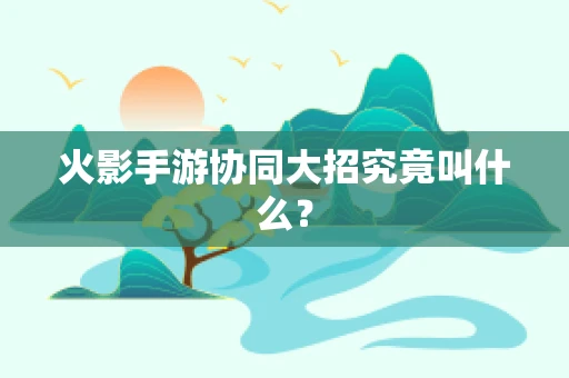 火影手游协同大招究竟叫什么？